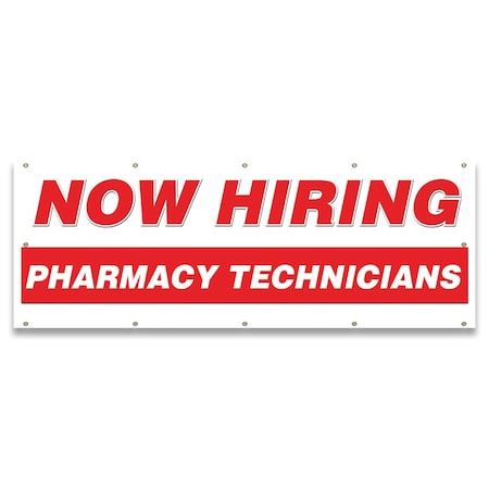Now Hiring Pharmacy Technicians Banner Apply Inside Accepting Application Single Sided